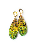 Faux Shell Earrings, Green Abalone Earrings, Abalone Imitation, Abalone ... - $30.08 CAD
