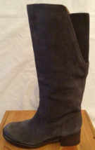 Lucky Brand Hanover Riding Boots Dark Grey Suede Side Zip Women 7.5M Cute ~892A - £18.85 GBP