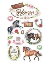 Paper House I LOVE MY HORSE (14pc) 3-D Layered Stickers scrapbooking ROSES - £5.27 GBP