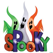 96inch Airblown Inflatable Ghosts with Spooky Sign Halloween Yard Decoration - $3,097.02 MXN