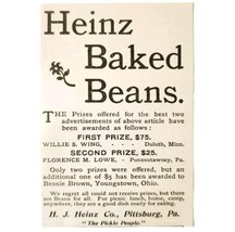 Heinz Baked Beans 1897 Advertisement Victorian Pittsburgh Pennsylvania A... - $19.99