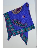 Unique Vintage Oscar de la Renta 100% Silk Floral Paisely Square Scarf V... - $44.69 CAD