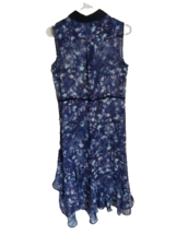 SIMPLY VERA Vera Wang Sheer Knit Sleeveless Chiffon Ruffled Hem Dress Small - £14.29 GBP