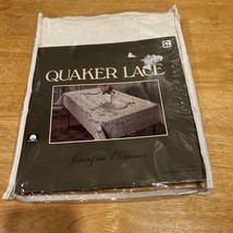 Vintage Quaker Place Cotton White Lace Tablecloth NOS 50x70” - $520.89 MXN