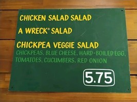 Potbelly Sandwich Works 2000s Official Salad Hanging Menu Board Sign 20&quot; X 15&quot; - £232.58 GBP