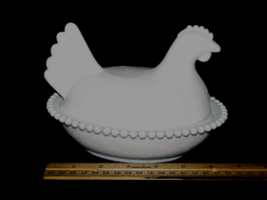 Westmoreland Large Hen on Nest Lidded Dish-Vintage-Milk Glass - $27.72