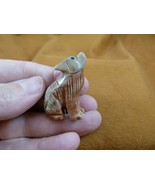 (Y-COY-13) tan red COYOTE wolf wild dog carving SOAPSTONE stone PERU FIG... - $11.91 CAD