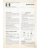 Kenwood A-9 Stereo Integrated Amplifier Instruction Manual Copy on 4G US... - $26.55 CAD