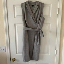 Size 14 Ann Taylor Gray Faux-Wrap Shift Dress - £33.28 GBP