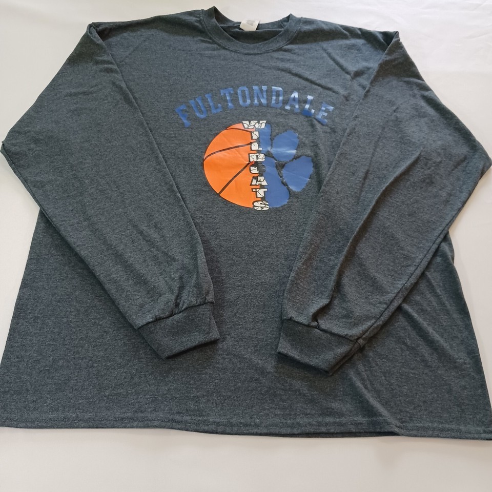 Gildan Ultra Cotton Fultondale Wildcat Men's Gray Graphic T-Shirt Long Sleeve XL Item image 8