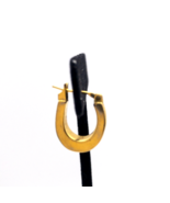 Single Hoop Earring Goldtone Horseshoe Hinge Closure 3/4&quot; - $2.71 CAD