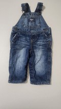 OSHKOSH Denim Overalls 6M Pocket Bibs Fleece Lining Baby Girls Boys - £11.23 GBP