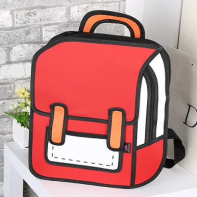 Women Backpack 3D Jump Style 2D Drawing Cartoon Back Bag Comic Messenger Tote  C - £55.27 GBP