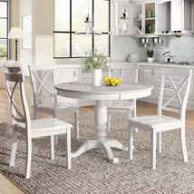 5 Pieces Dining Table and Chairs Set for 4 Persons, Kitchen Room Solid - £592.58 GBP