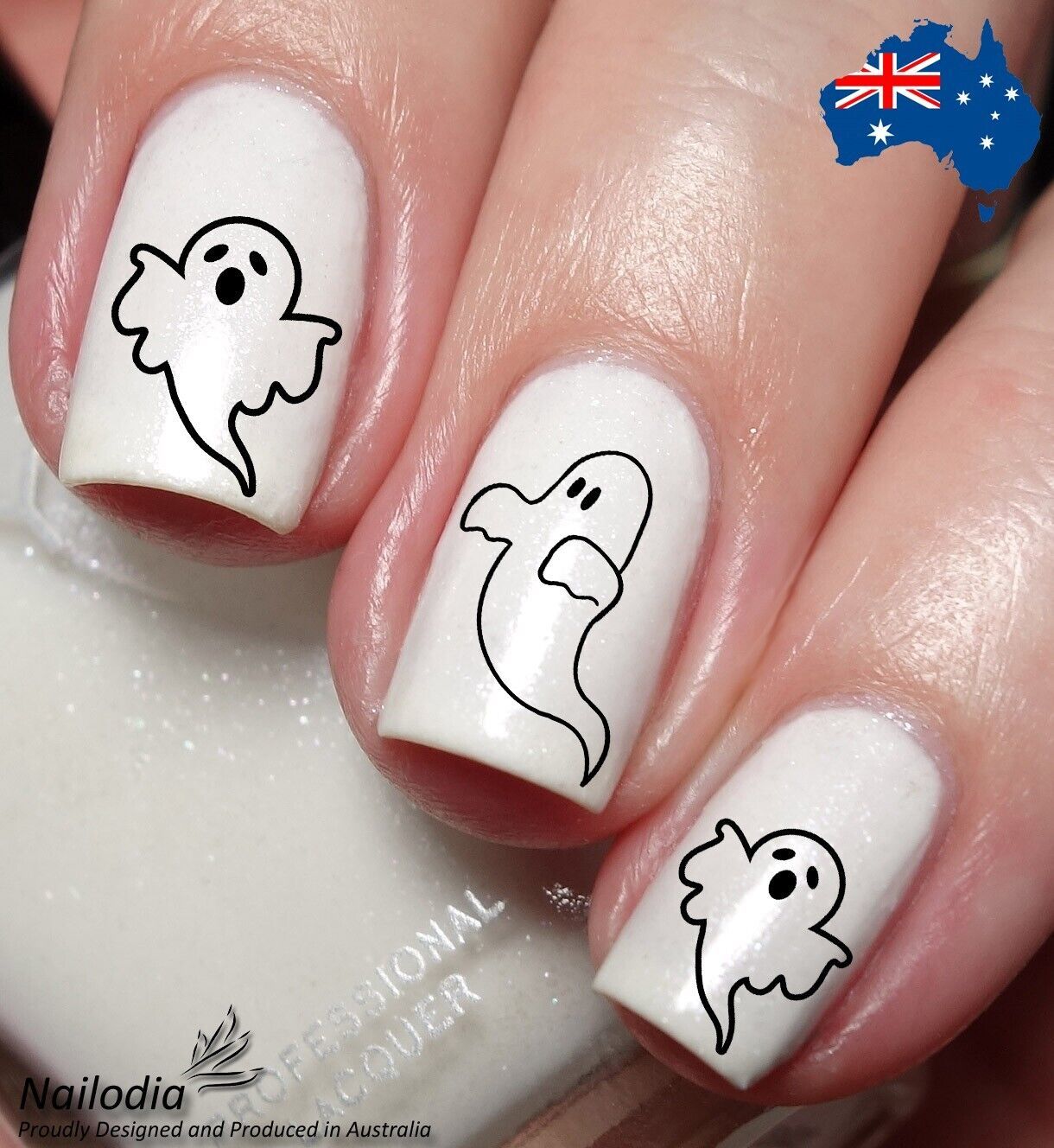 Cute Scary Halloween Ghost Nail Art Decal Sticker Water Transfer Slider