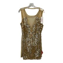 GatsbyLady London Gold Sequin Art Deco Sleeveless Flapper Dress US 14 UK 18 - $45.00