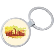 New York City Watercolor Keychain - Includes 1.25 Inch Loop for Keys or Backpack - £8.65 GBP
