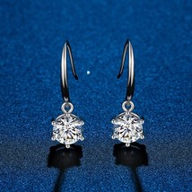 Real Moissanite Dangler 0.5ct 1ct Color D Diamond Moissanite Drop Earrings 925 S - £70.63 GBP