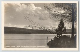 Vintage Real Picture Postcard RPPC Zurich Blick Com Alpenquai Giarneralpen - £17.14 GBP