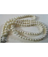 35&quot; WHITE BAROQUE AKOYA PEARL NECKLACE 8.6mm 79.0grams STERLING SILVER C... - £391.84 GBP