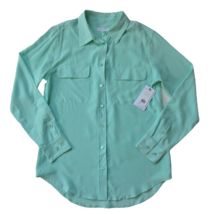 NWT Equipment Slim Signature in Ice Green Washed Silk Button Down Shirt S $204 - $92.00