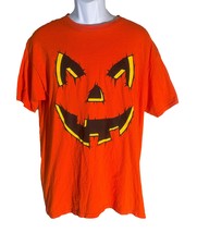 HALLOWEEN Short Sleeve Crew Neck Pumpkin T-Shirt Orange Large - $7.91