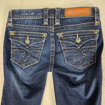 Rock Revival Jeans Womens 25 Jessica Skinny Stretch Fleur De Lis Flap Po... - £43.02 GBP