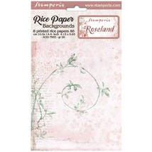 Stamperia Assorted Rice Paper Backgrounds A6 8/Sheets-Roseland FSAK6006 - £20.26 GBP