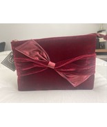 ULTA Velvet Cosmetic Makeup Travel Clutch Bag with Bow Ruby Red New Cond... - $20.41 CAD