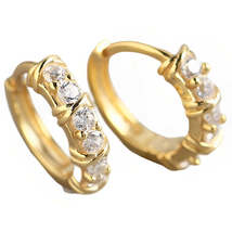 Anyco Earrings Gold Plated Knotted Pave Crystal Zircon Design For Women Jewelry - £21.77 GBP