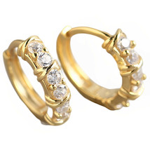 Anyco Earrings Gold Plated Knotted Pave Crystal Zircon Design For Women Jewelry - £21.77 GBP