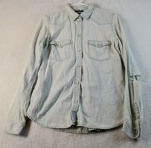 American Eagle Outfitters Button Down Shirt Mens Small Mint Green Distressed - £12.02 GBP