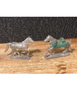 Vintage Pair D&amp;D Pewter Metal Miniatures Horses - $5.90