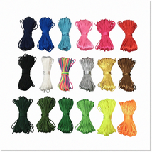 198 Yards Assorted Colors High Quality 2mm Rattail Nylon Cord Bundle for Jewelry - £27.51 GBP