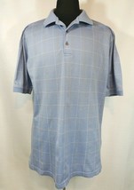 Jos A Bank Leadbetter Golf Extra Large Men&#39;s Polo Blue Three-button Shirt Cotton - £12.38 GBP