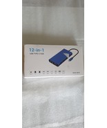 HB015 USB USB-C Ethernet HDMI VGA Ports 12 in 1 USB Type-C Hub - Blue - €17,05 EUR