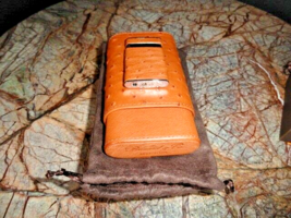 Brizard  "Show Band" 3 Cigar Case Gordo & Sottile  Lighter Ostrich Tan NIB image 2