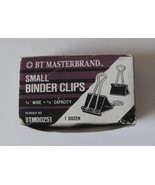 Steel Binder Clips, Sm 3/4in wide, capacity 3/8in BT Masterbrand BTM0025... - $6.30