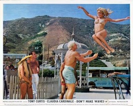 Sharon Tate jumps off trampoline on Malibu beach Don&#39;t Make Waves 8x10 photo - $9.75
