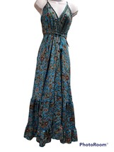 Womens  Summer ,Sun,Boho ,Hippie  ,Vintage Silk Halter , Recycled Saree Dress. - £19.99 GBP
