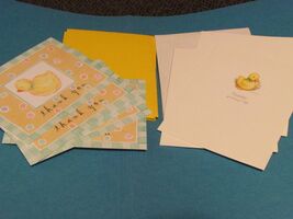 baby shower thank you notes w/yellow ducks 7 w/blue/pastel 3 w/white-env... - $1.20