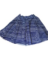 Maeve By Anthropologie Skirt 4 Womens Above Knee Blue White Pleated Pockets - $26.62