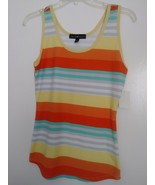 Derek Heart Juniors multi-color striped contrast bias sccop neck sleevel... - $161.83 MXN