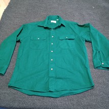 Vintage Private Property Flannel Shirt Adult Large Green Mens Tuffys USA Made - £37.26 GBP