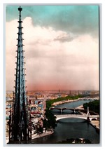 RPPC Panorama vu du haut de Notre-Dame Paris France Postcard Y6 - £4.42 GBP