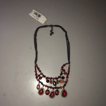 NWT Vintage Napier Red Touch Necklace 16&quot; NEW - £7.39 GBP