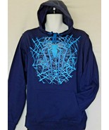 Men&#39;s Hoodie Spiderman Size Medium Spider Web Blue Sweatshirt Marvel Com... - £29.06 GBP