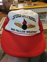 Vntg Mesh Snapback Trucker Hat/Cap NAS FALLON WEAPONS Read Description - £6.30 GBP
