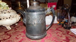 ANTIQUE AMERICAN VICTORIAN SILVERPLATE REED&amp;BARTON  PITCHER ORNATE AS IS... - £36.34 GBP