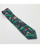 Looney Tunes Mania Vintage 1994 Daffy Duck Black &amp; Multi-Color Tie - $19.79